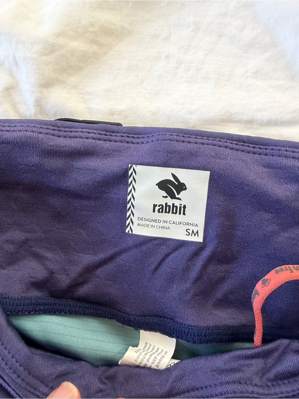 Rabbit Women’s Blue Geometric Running Shorts - Picture 2 of 3